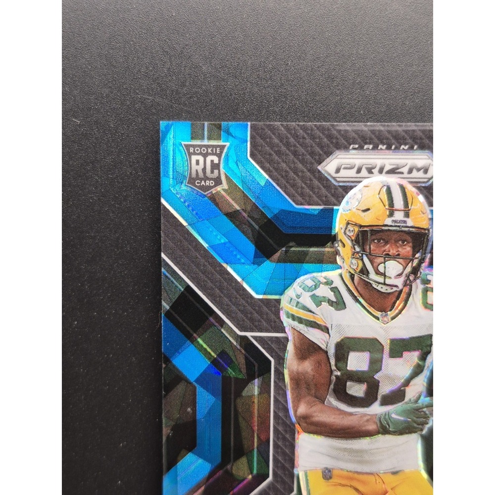 2022 Panini Prizm Romeo Doubs #E-14 Emergent Blue Ice Prizm /99 (RC) Packers - Picture 4 of 11